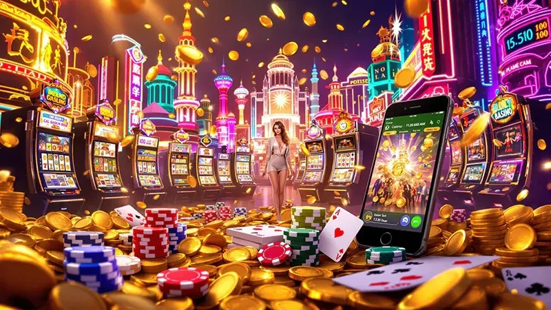 Antarmuka slot mobile dengan simbol bertema